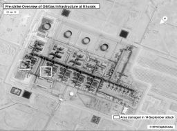 Commercial sattelite image of Saudi refinery attacks. 