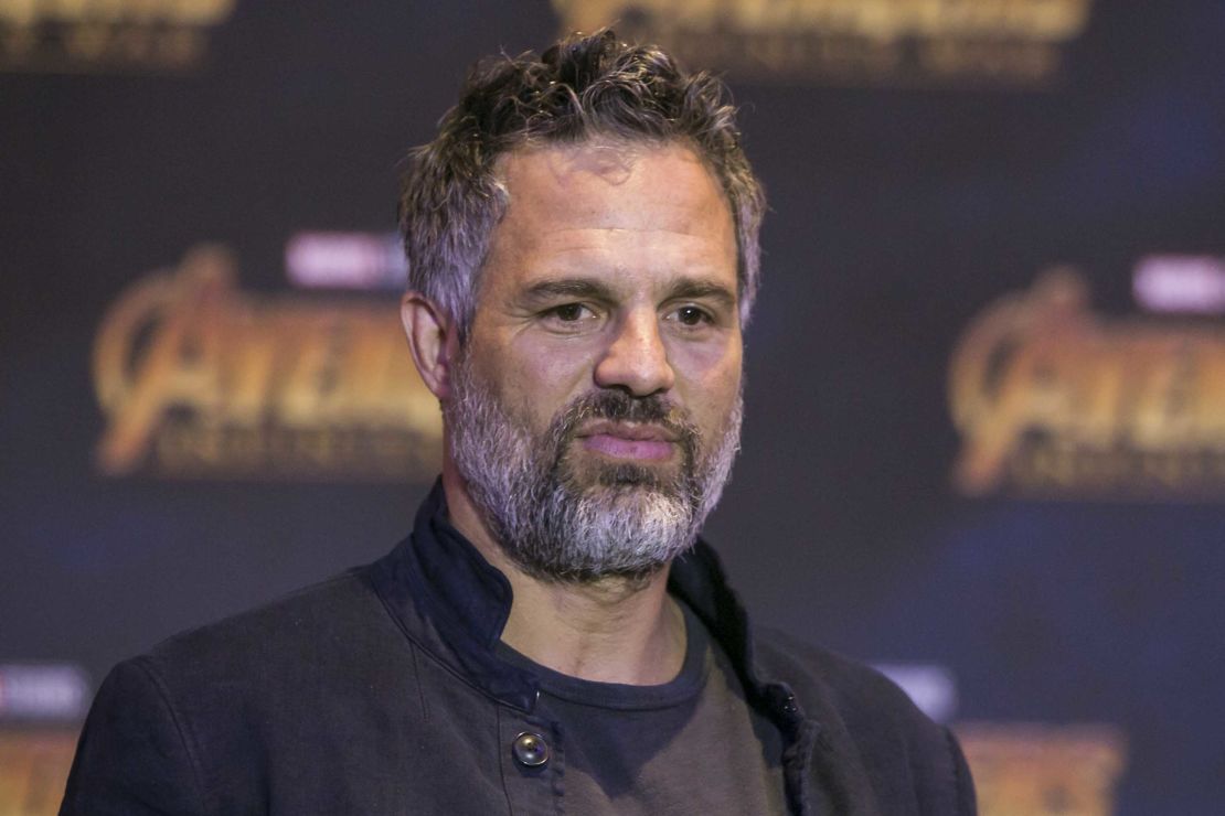 Mark Ruffalo speaks at a press conference for  'Avengers: Infinity War' in Mexico City on April 5, 2018. 