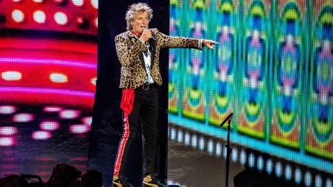 Rod Stewart performs at Ziggo Dome in Amsterdam on May 12, 2019.