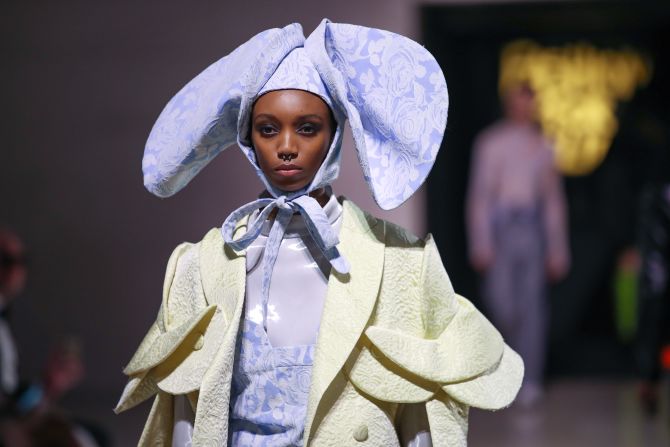 A model walks the runway at the Fashion for Relief show during London Fashion Week on September 14, 2019 in London, England.