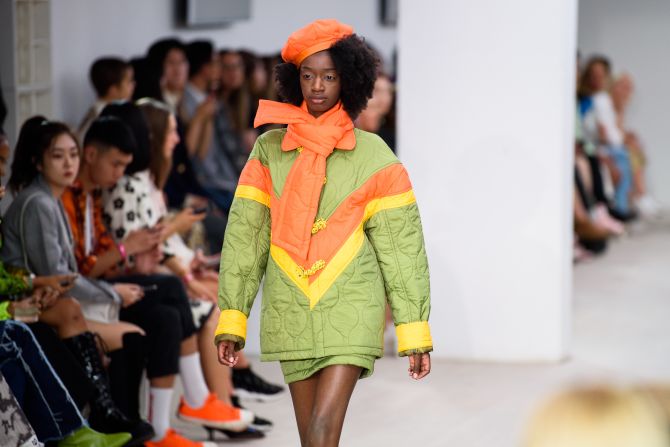 A model walks the runway at the House of Holland & Self-Portrait Public Show during London Fashion Week at the BFC Show Space on September 15, 2019.