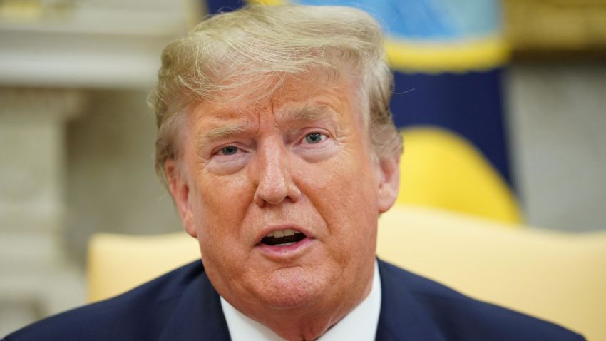 US President Donald Trump speaks during a meeting with Bahrain's Crown Prince Salman bin Hamad bin Isa al-Khalifa in the Oval Office of the White House on September 16, 2019 in Washington, DC. (Photo by MANDEL NGAN / AFP)        (Photo credit should read MANDEL NGAN/AFP/Getty Images)