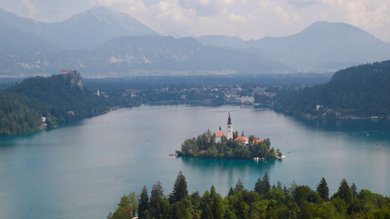 <strong>Lake Bled, Slovenia:</strong> The Pilgrimage Church of the Assumption of Mary sits on an island in the middle of Lake Bled, around 55 kilometers from Ljubljana, the Slovenian capital. 