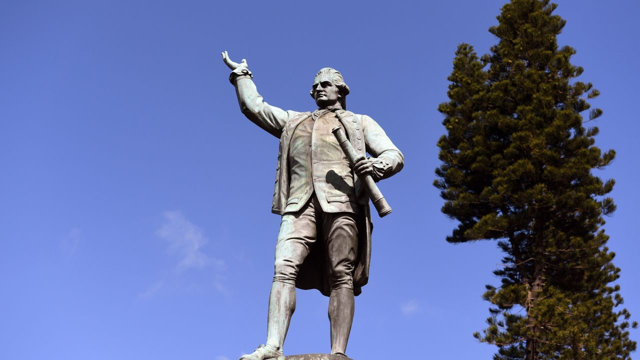 A statue of Captain James Cook in Sydney's Hyde Park.