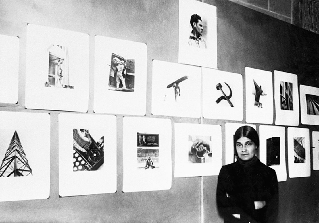 Italian photographer, actress and political activist Tina Modotti at an exhibition of her work in Mexico City in 1929.