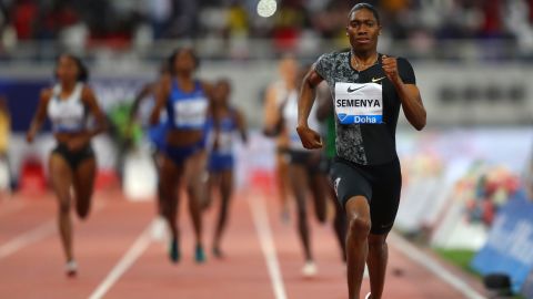 Caster Semenya wins the women's 800m during the IAAF Diamond League event at the Khalifa International Stadium on May 3 in Doha.