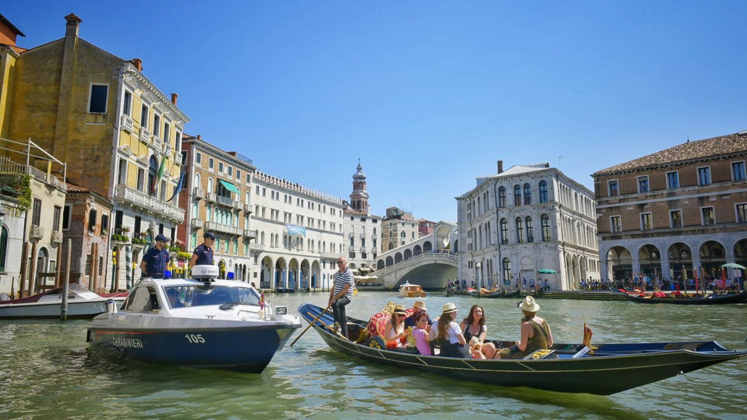 A police boat patrol in Venice picked up two tourists skinny-dipping near Piazza San Marco