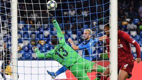 Adrian pulled off a stunning save to deny Mertens, but it proved to be in vain.
