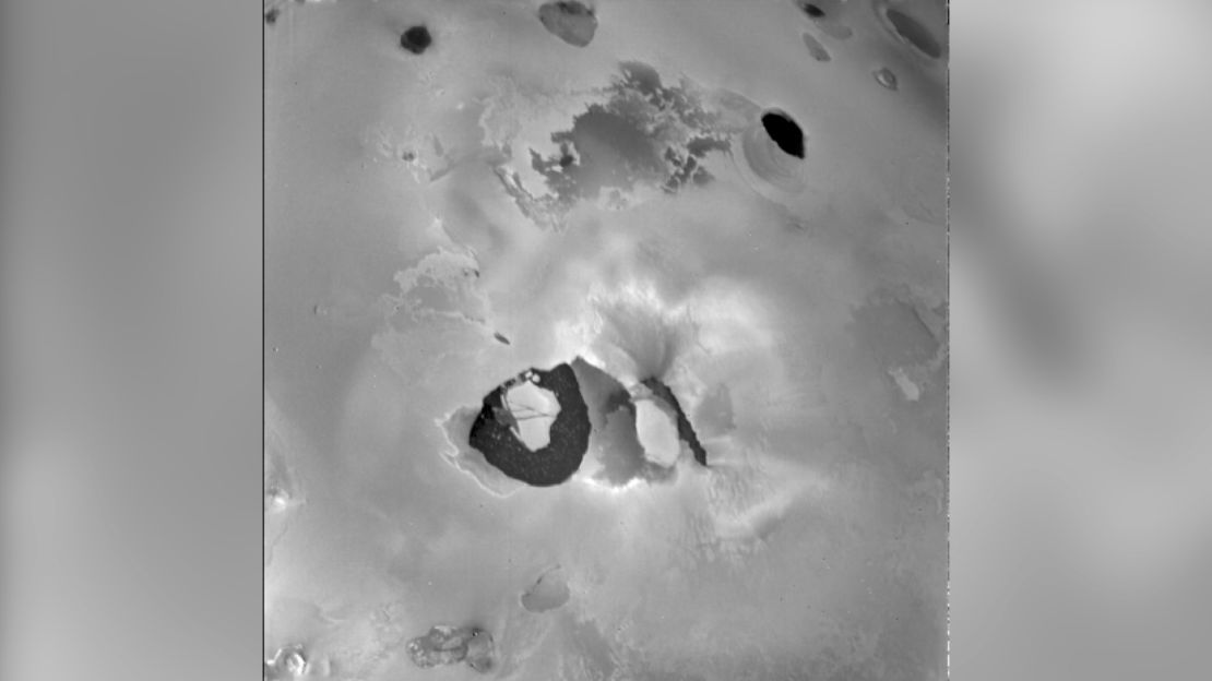 An image captured by NASA's Voyager 1 mission shows Loki on Io's surface. 