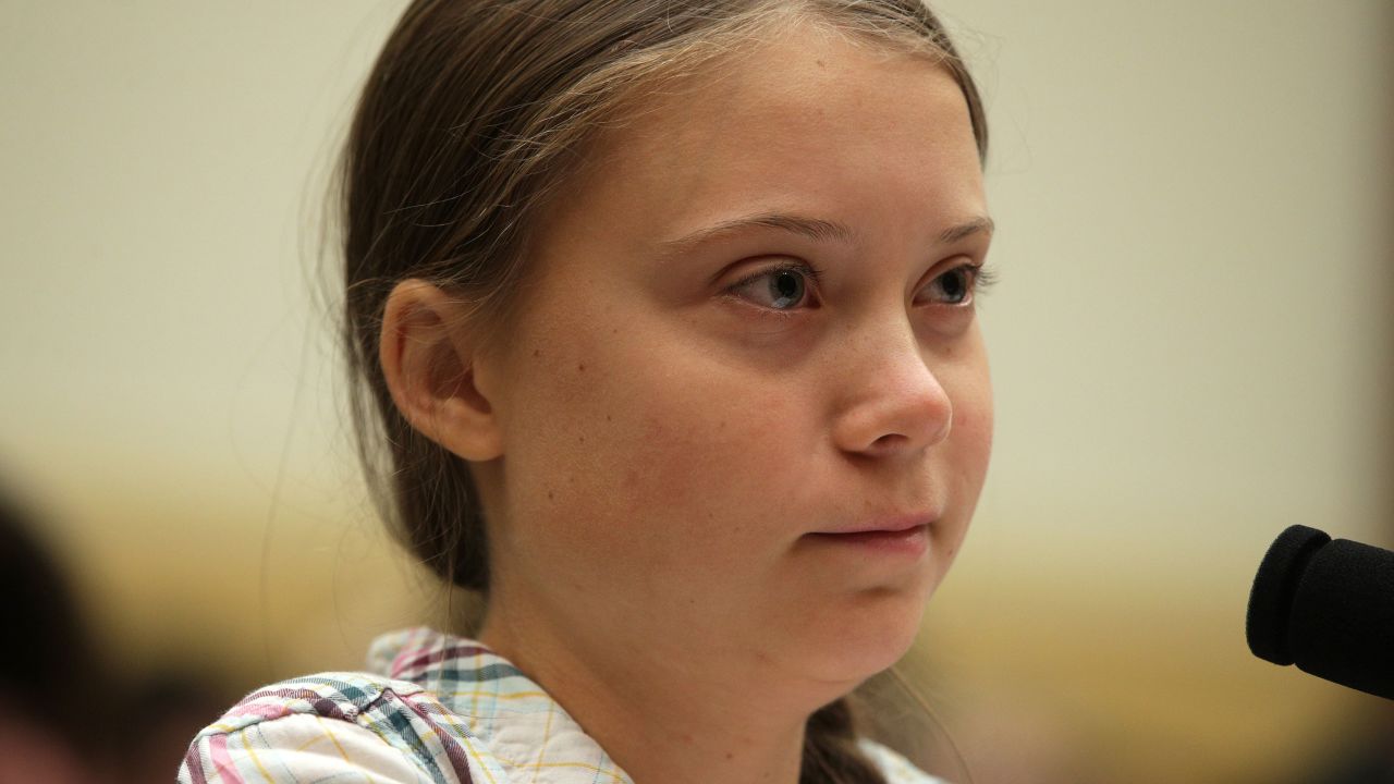 WASHINGTON, DC - SEPTEMBER 18:  Founder of Fridays For Future Greta Thunberg testifies during a House Foreign Affairs Committee Europe, Eurasia, Energy and the Environment Subcommittee and House (Select) Climate Crisis Committee joint hearing September 18, 2019 on Capitol Hill in Washington, DC. Thunberg, who recently sailed across the Atlantic Ocean in a zero-carbon emissions sailboat, is in Washington to discuss the climate crisis with lawmakers and will speak at the UN Climate Action Summit on September 23 in New York.  (Photo by Alex Wong/Getty Images)