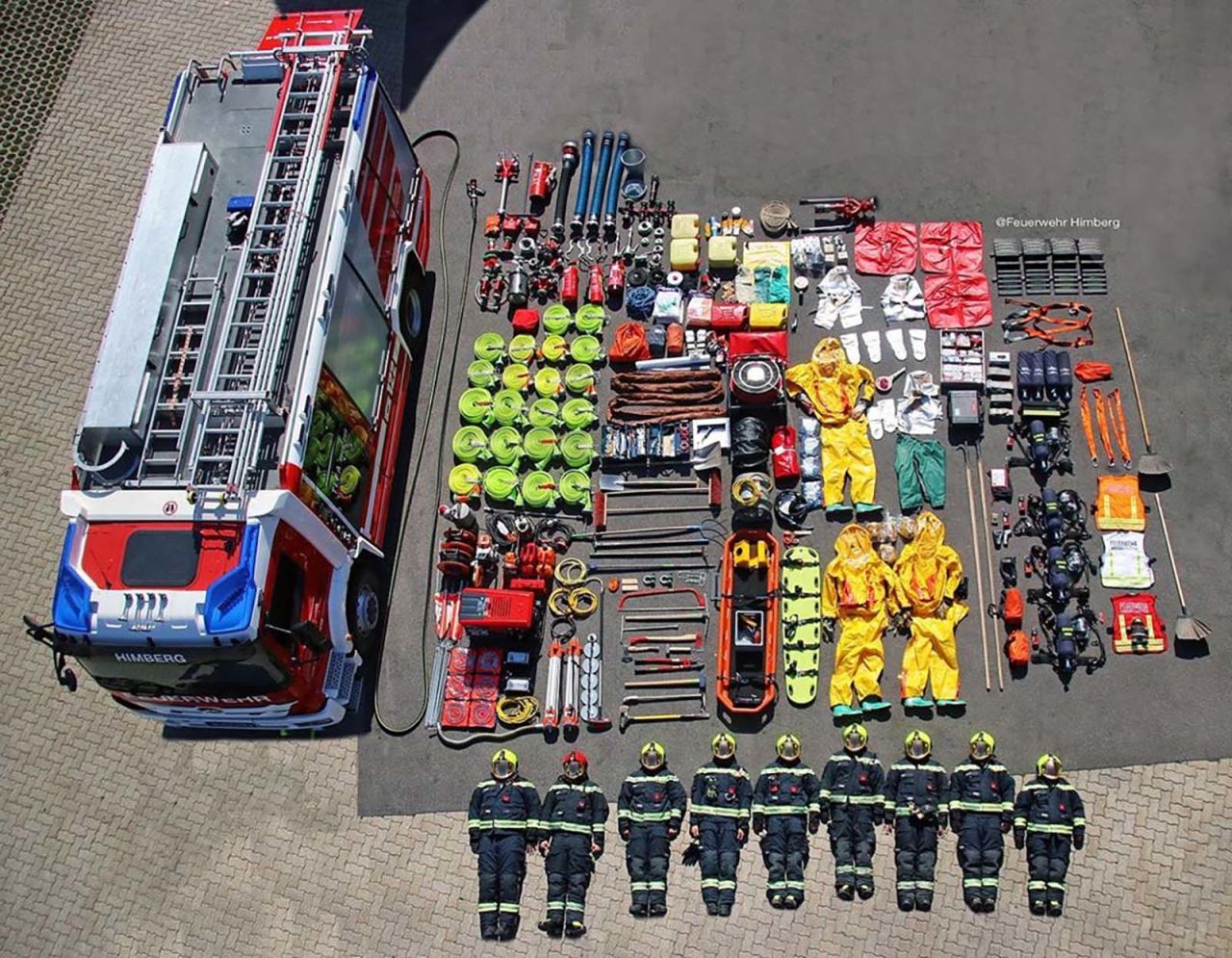The Himberg Fire Department in Austria displays all the technology and individual parts that go into its fire truck.