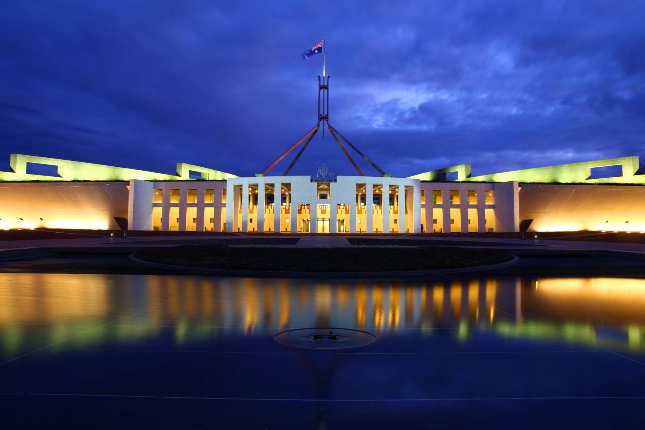 The Parliament House in Canberra, capital of Australia.