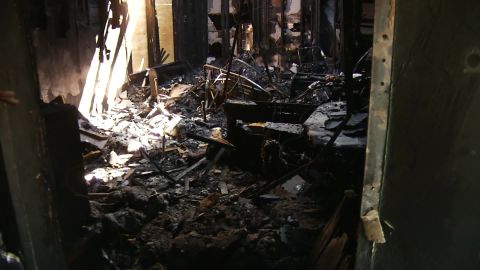 Thanks to their dog's barking, a family was able to escape before fire destroyed their home.