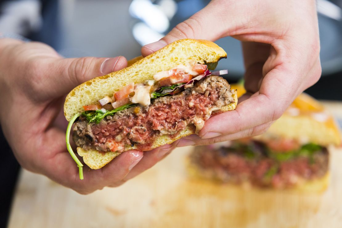 The Impossible Burger is hitting grocery shelves for the first time this week. 