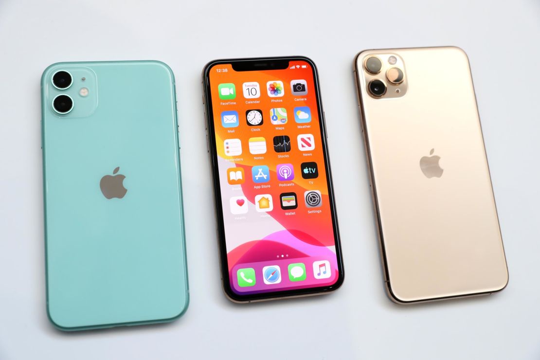 The new Apple iPhone 11 (left) and iPhone 11 Pro (right)