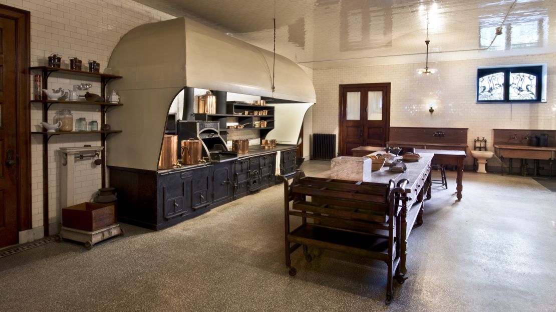 The servants' life tour at the Elms includes a visit to staff sleeping quarters and the large working kitchen.