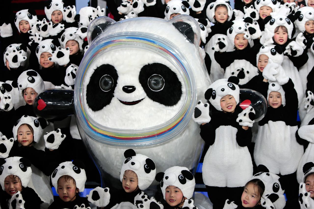<a href="https://www.cnn.com/style/article/beijing-olympic-mascots-intl-hnk-scli/index.html" target="_blank">The mascot</a> of the 2022 Olympic Winter Games, named Bing Dwen Dwen, is unveiled during a ceremony at Shougang Ice Hockey Arena on Tuesday, September 17, in Beijing.