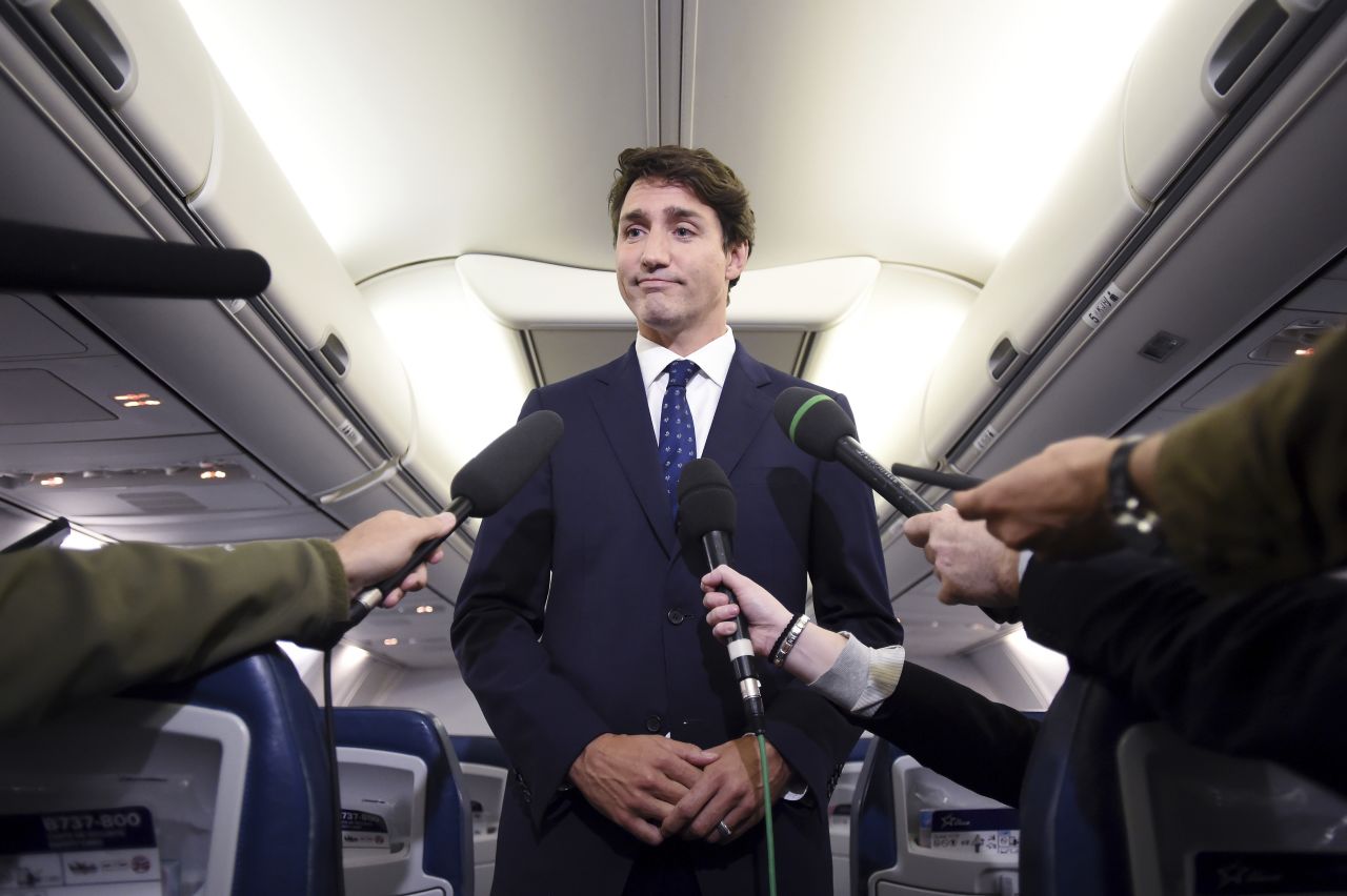Canadian Prime Minister <a href="https://www.cnn.com/2019/09/19/opinions/trudeau-brownface-opinion-intl/index.html" target="_blank">Justin Trudeau</a> speaks to the press regarding to a 2001 photo of himself <a href="https://www.cnn.com/2019/09/18/americas/justin-trudeau-brownface-photo-canada/index.html" target="_blank">wearing "brownface,"</a> on his campaign plane in Halifax, Nova Scotia, on Wednesday, September 18. Trudeau, who is up for reelection in Canada's October national elections, <a href="https://www.cnn.com/2019/09/19/world/justin-trudeau-political-scandals/index.html" target="_blank">apologized again</a> on Thursday for wearing blackface in three separate incidents and said he did not know how many times he had put on racist makeup. "What I did hurt them, hurt people who shouldn't have to face intolerance and discrimination because of their identity. This is something I deeply, deeply regret," he said.