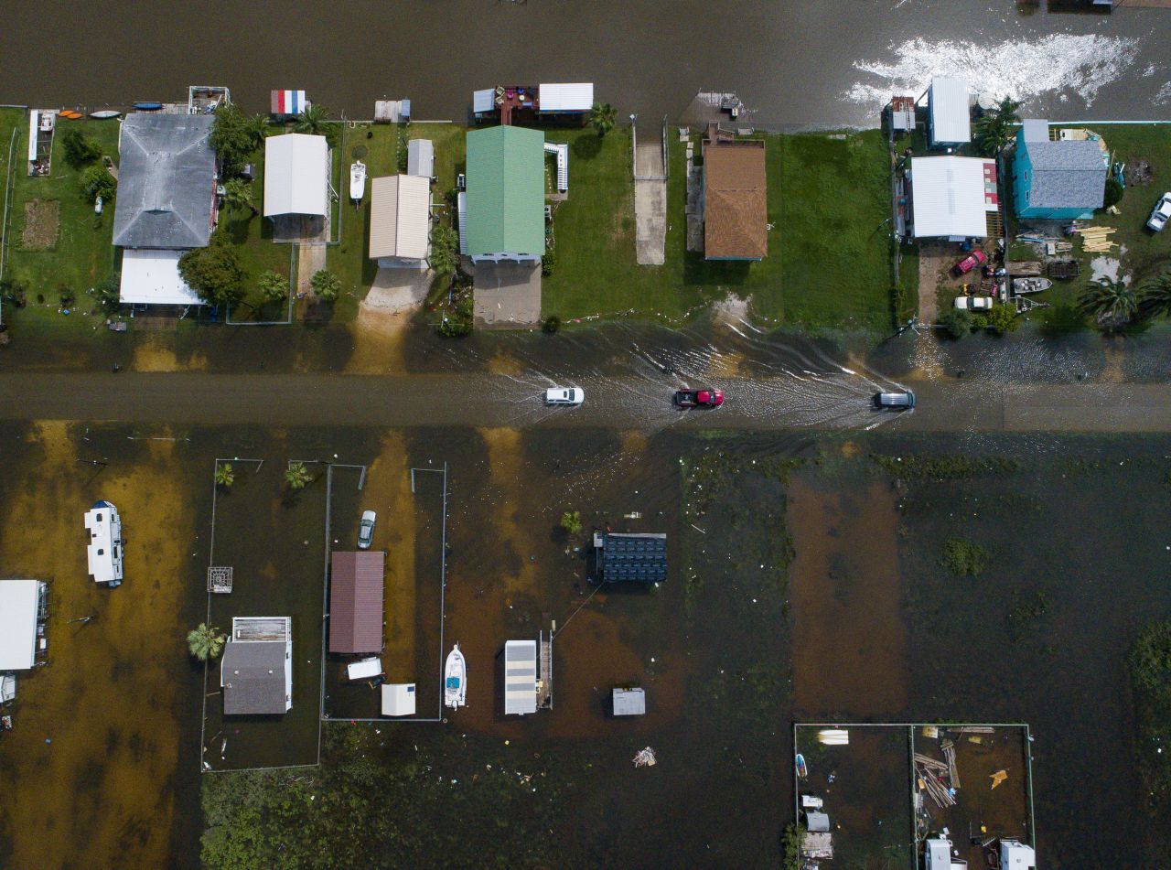 <a href="https://www.cnn.com/2019/09/18/weather/imelda-rain-forecast/index.html" target="_blank">Floodwaters</a> encroach on homes in Sargent, Texas, on Wednesday, September 18. According to Matagorda County Constable Bill Orton, Sargent<a href="https://www.cnn.com/us/live-news/texas-flooding-september-2019/index.html" target="_blank"> received 22 inches</a> of rain from the remnants of <a href="https://www.cnn.com/2019/09/19/us/imelda-rain-forecast-thursday-wxc/index.html" target="_blank">Tropical Depression Imelda</a>.