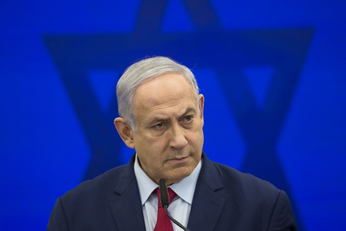 Israeli Prime Minster Benjamin Netanyahu in the run-up to this week's poll.