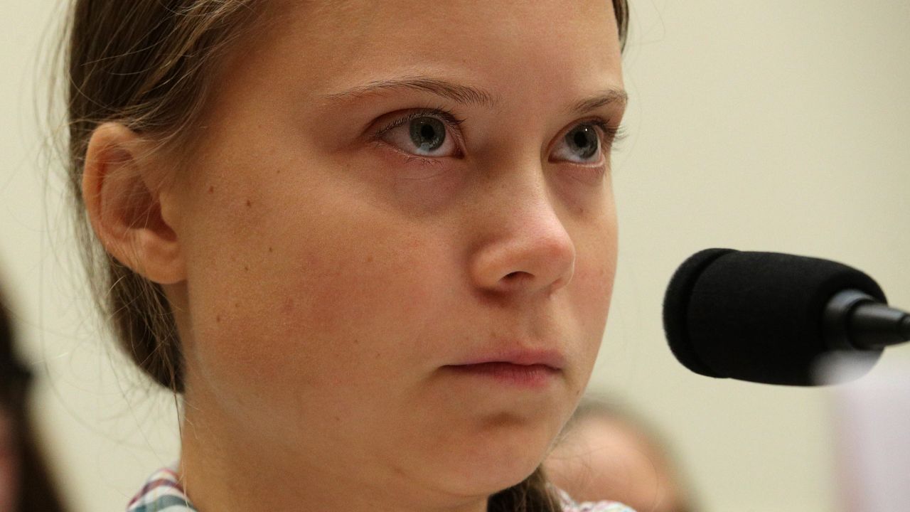 Greta Thunberg testifies during a joint hearing in the House of Representatives this week.