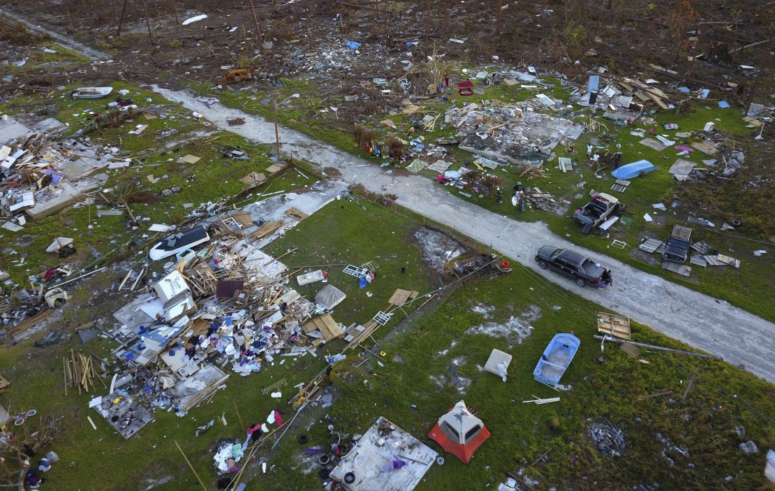 Countless houses were shredded to pieces in the eastern half of Grand Bahama island.