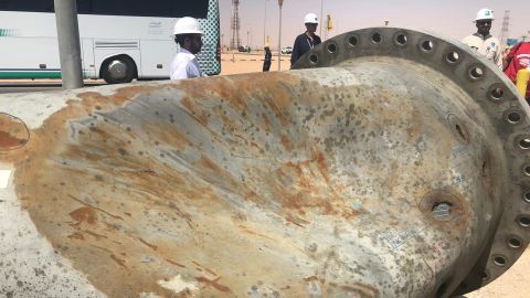 Images show the damage at the Aramco oil facilities in Khurais in eastern Saudi Arabia after last weekend's attack. 