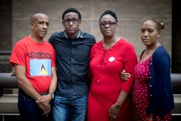 Members of Botham Jean's family, (left to right) Bertrum, Brandt, Allison and Allisa Findley, are demanding justice. 