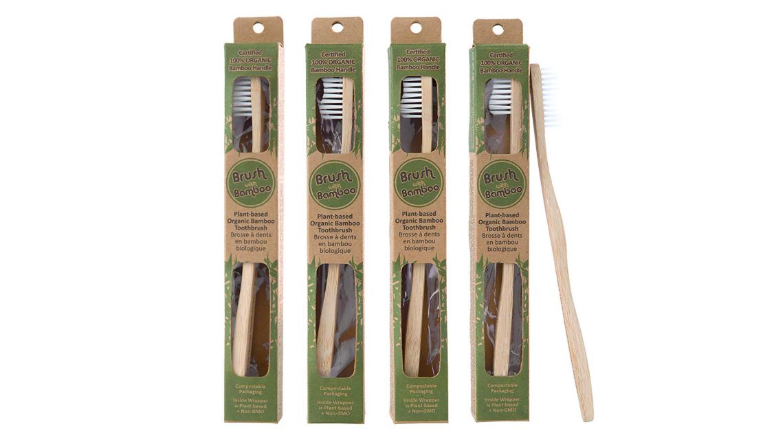 Brush With Bamboo Toothbrush, 4-Pack