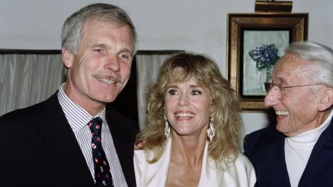 Turner, Fonda and  Cousteau  in October 1990.