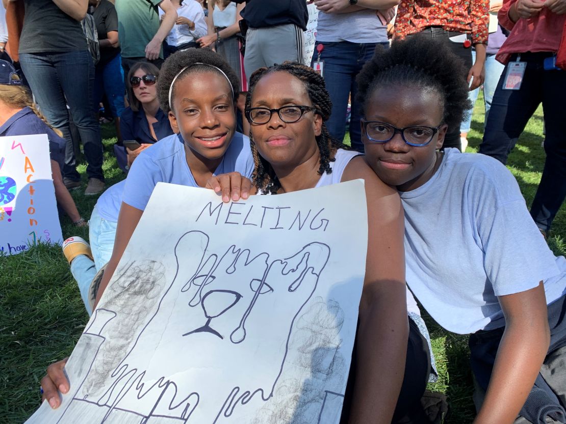 Dr. Karen Stephenson and her two daughters attended a rally in New York.
