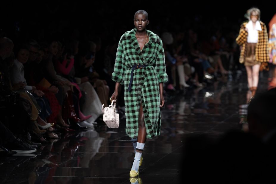 Model Adut Akech walked for Fendi during Milan Fashion Week.