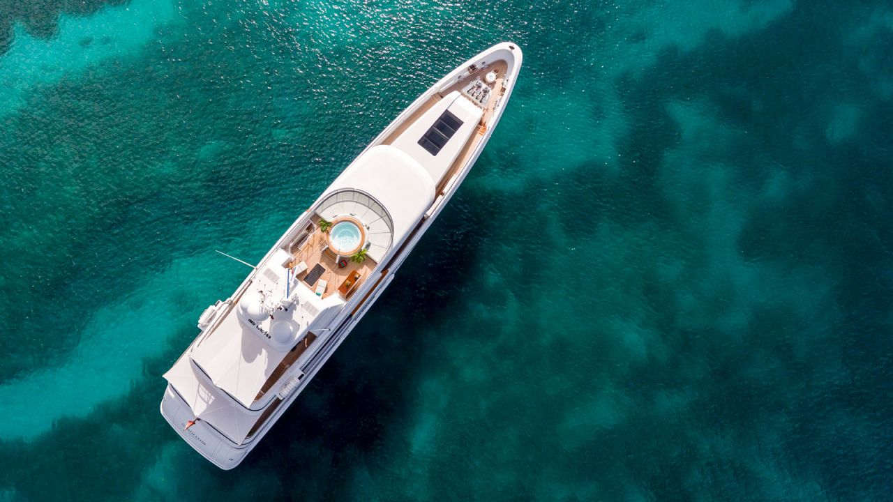 <strong>Gladiator: </strong>Measuring 45 meters, Gladiator is represented by leading superyacht company  Y.CO and is available for charter for $180,000 to 200,000 per week.