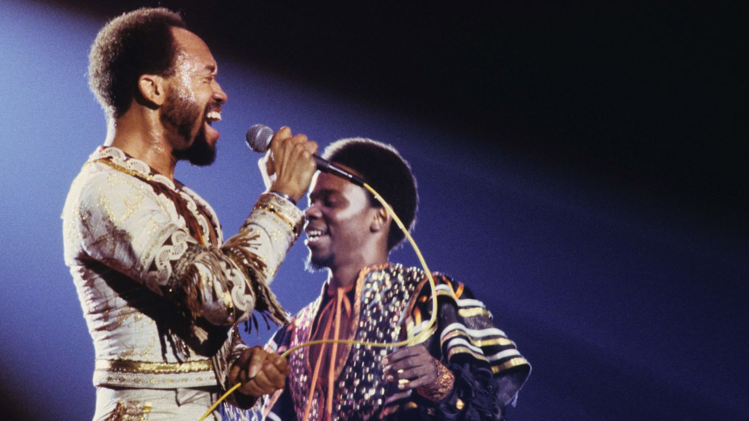 The late Earth, Wind & Fire founder, Maurice White, is pictured during a performance. 