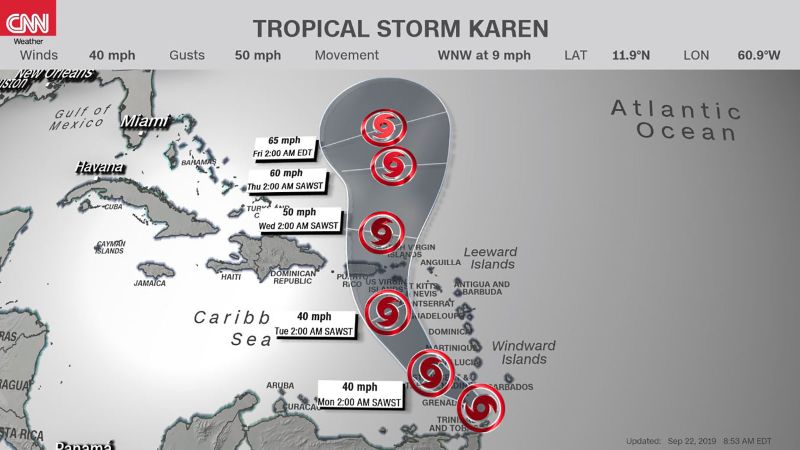 Tropical Storm Karen takes aim at Puerto Rico