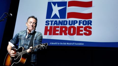 Springsteen performs at a 2018 Stand Up For Heroes event benefiting veterans at Madison Square Garden in New York City.