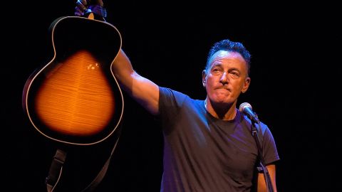 The rocker performing  "Springsteen On Broadway" on October 12, 2017 in New York City.  