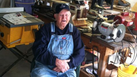 James South in this woodworking shop.