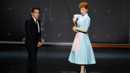 LOS ANGELES, CALIFORNIA - SEPTEMBER 22: Ben Stiller speaks next to a statue of Lucille Ball onstage during the 71st Emmy Awards at Microsoft Theater on September 22, 2019 in Los Angeles, California. (Photo by Kevin Winter/Getty Images)
