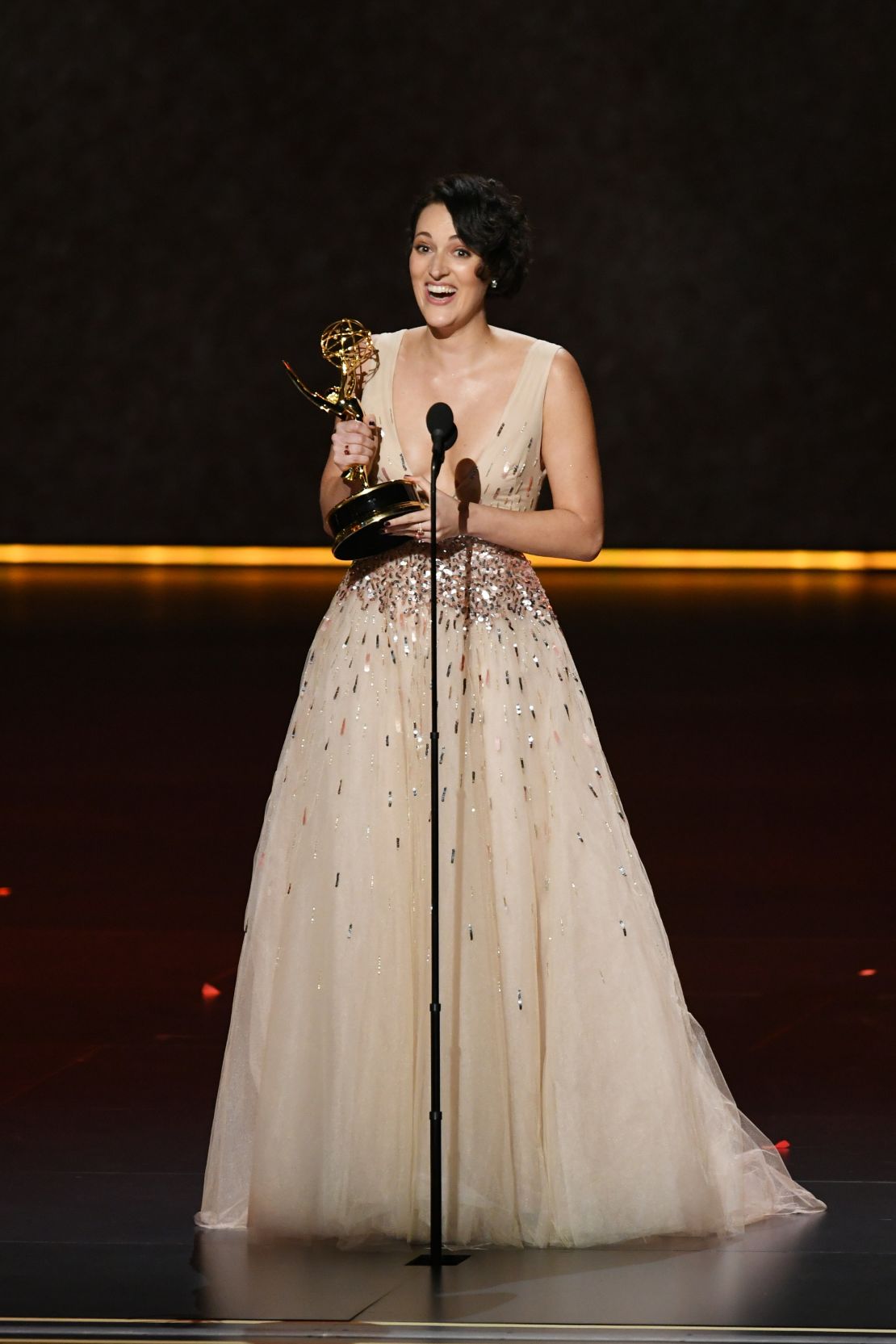 Phoebe Waller-Bridge accepts one of her three Emmys for Amazon's 'Fleabag' at the 71st Emmy Awards  (Photo by Kevin Winter/Getty Images)