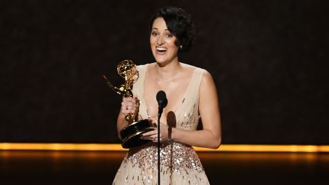 Phoebe Waller-Bridge accepts one of her three Emmys for Amazon's 'Fleabag' at the 71st Emmy Awards (Photo by Kevin Winter/Getty Images)
