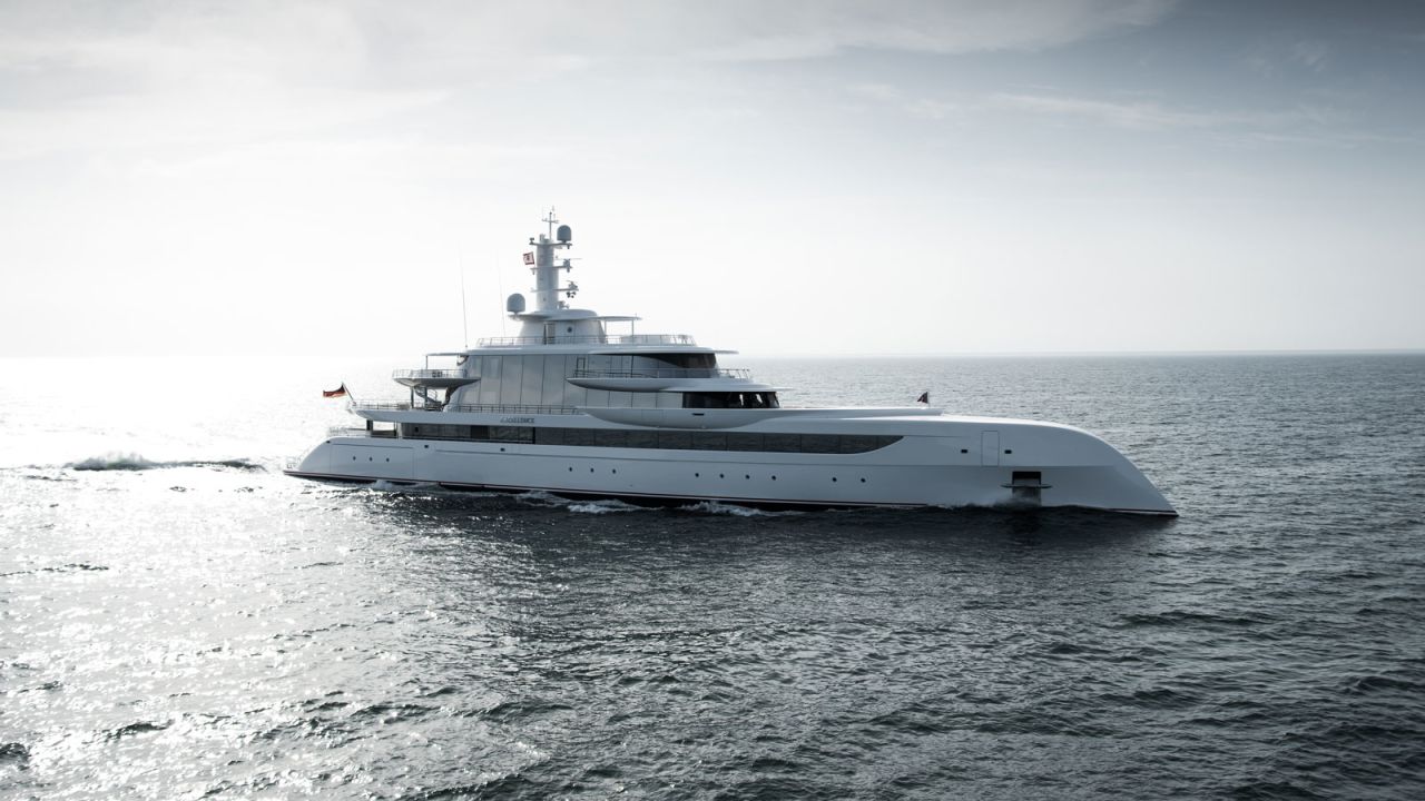 <strong>Excellence: </strong>Measuring 80 meters, superyacht Excellence features a swimming pool and platform, along with a hot tub and beach club.<br />