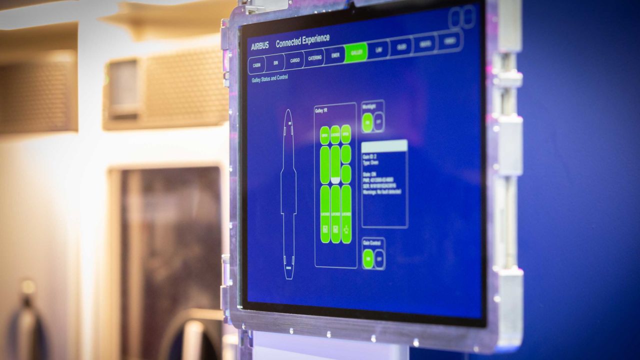 Airbus airplane cabin of the future will have cameras outside restrooms