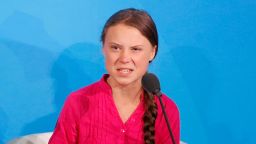 Greta Thunberg addresses the Climate Action Summit in the United Nations General Assembly.