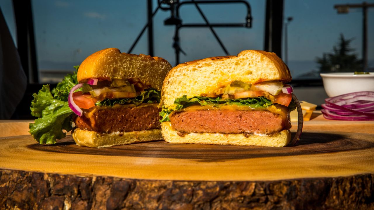 The Awesome Burger should be "pink to warm-red" in the middle when done, according to the patty's package. 