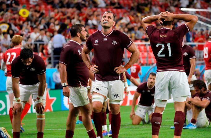 Georgia players worked very hard to stem the Welsh tide in the second half but struggled against its superior opposition. Fitness proved to be a key factor.