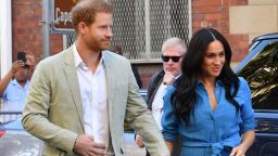 Prince Harry and Meghan, the Duke and Duchess of Sussex, visit the District Six Museum in Cape Town, South Africa, on September 23, 2019.