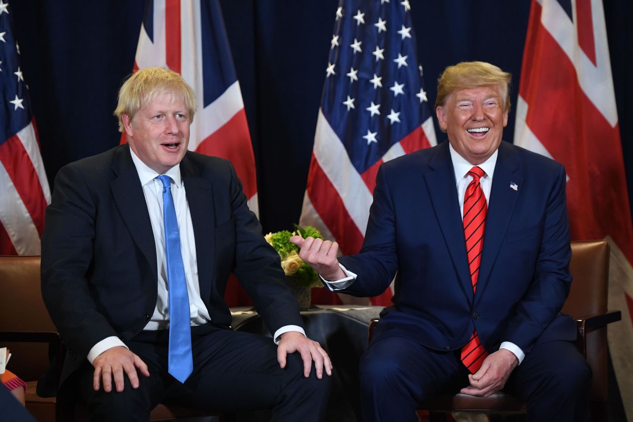 Trump and British Prime Minister Boris Johnson hold a meeting on the sidelines of the UN General Assembly on September 24.