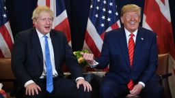 US President Donald Trump and British Prime Minister Boris Johnson hold a meeting at UN Headquarters in New York, September 24, 2019, on the sidelines of the United Nations General Assembly.