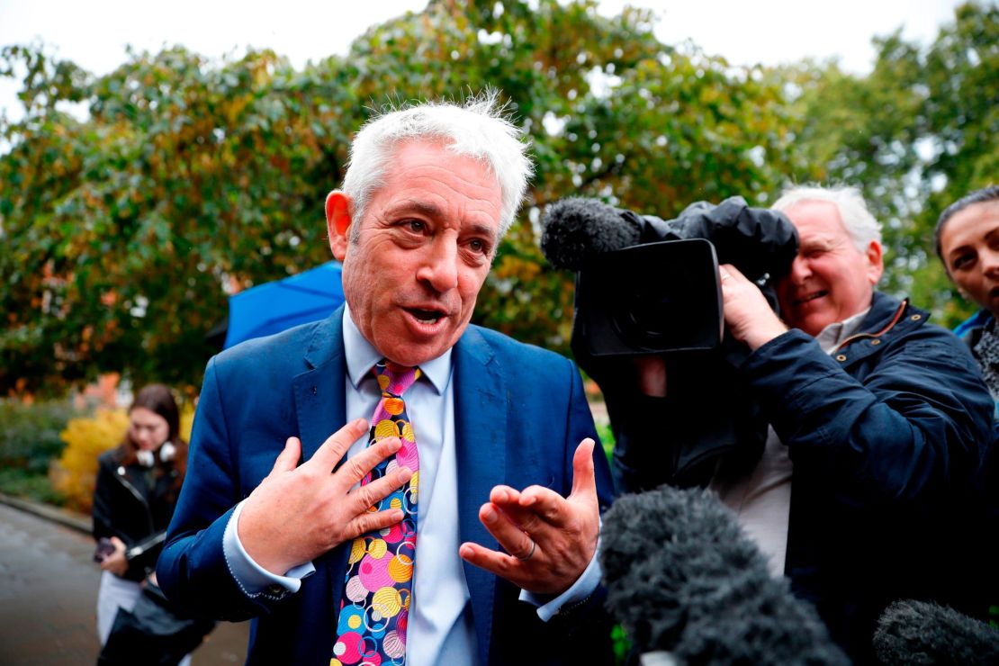 John Bercow, Speaker of the House of Commons, addresses reporters after the Supreme Court ruled that Boris Johnson's decision to prorogue Parliament was unlawful.